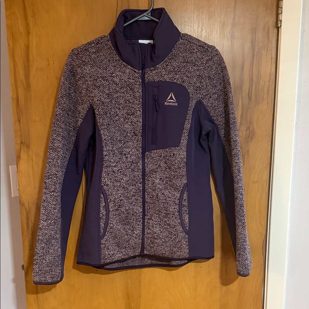 Reebok Purple Heathered Zip-Up Jacket
